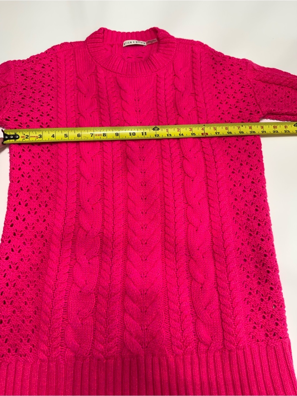 Alice + Olivia Pink Cable Knit Scoop Sweater - Picture 4 of 7